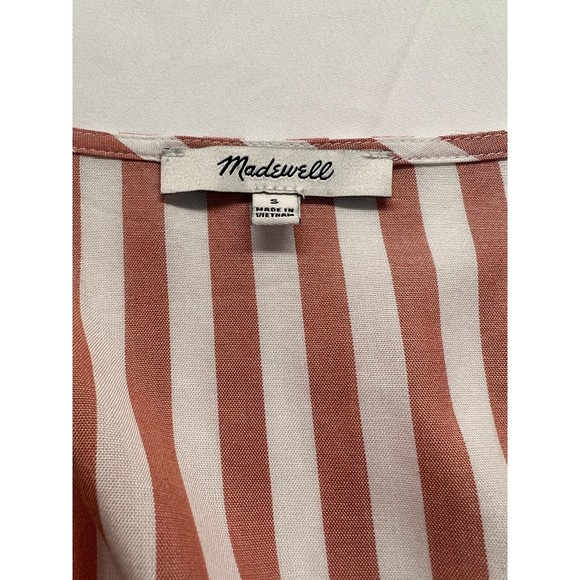 Bundle of 2 - Madewell V-Neck Peplum Popover Top in Stripe & Green Print Dress S - Picture 9 of 16